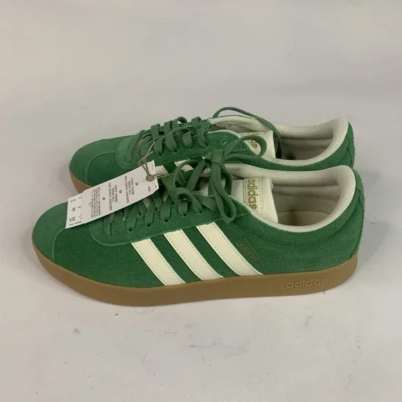 Adidas VL Court 2.0 Green Suede Sneakers Men's Lace Up Size 8 JH5077 - Picture 4 of 6